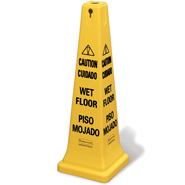 SAFETY CONE 36" CAUTION WET FLOOR SIGN YL 5/CS